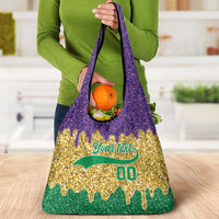 Custom Mardi Gras Dripping Grocery Bag Baseball Sparkling Drip Motif - Wonder Print Shop