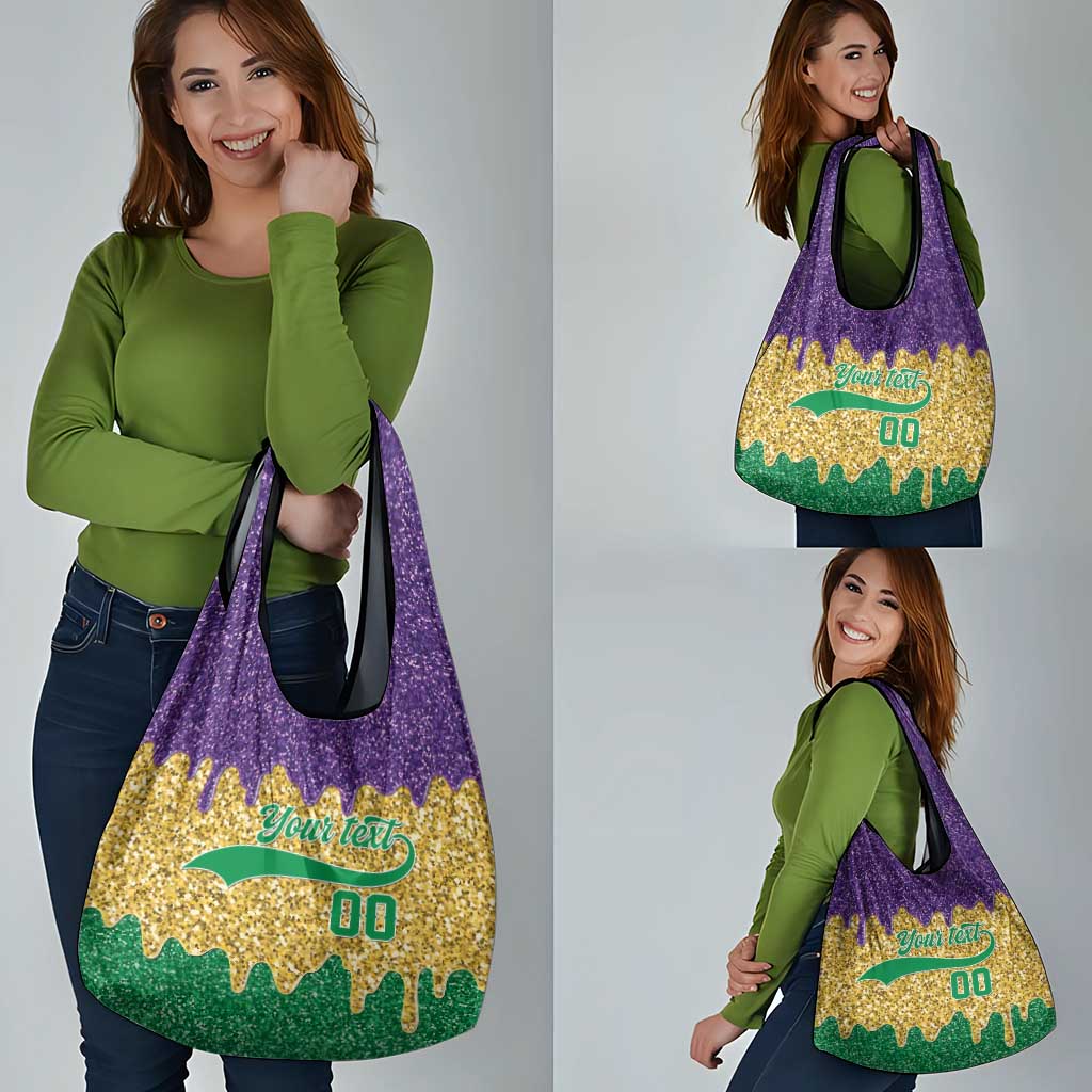 Custom Mardi Gras Dripping Grocery Bag Baseball Sparkling Drip Motif - Wonder Print Shop