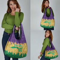 Custom Mardi Gras Dripping Grocery Bag Baseball Sparkling Drip Motif - Wonder Print Shop