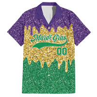 Custom Mardi Gras Dripping Hawaiian Shirt Baseball Sparkling Drip Motif - Wonder Print Shop
