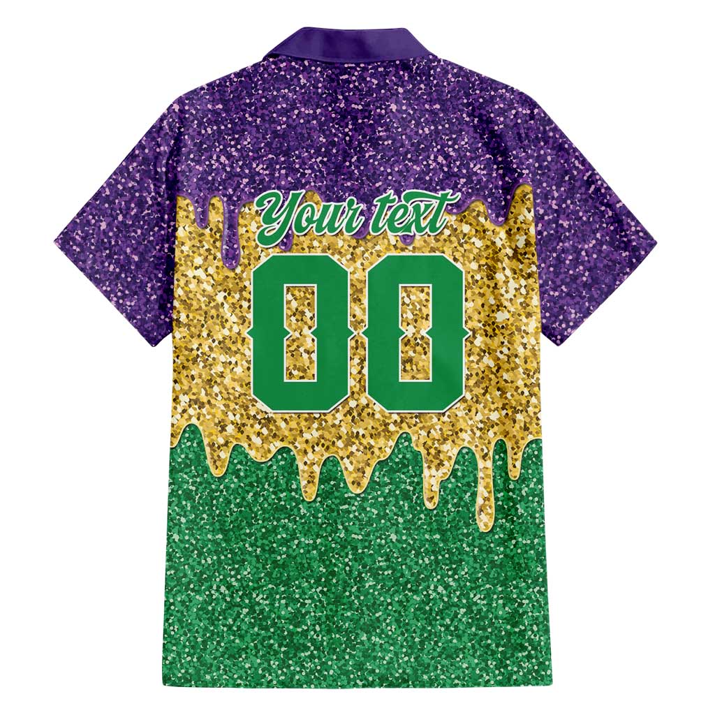 Custom Mardi Gras Dripping Hawaiian Shirt Baseball Sparkling Drip Motif - Wonder Print Shop