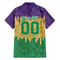 Custom Mardi Gras Dripping Hawaiian Shirt Baseball Sparkling Drip Motif - Wonder Print Shop