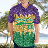 Custom Mardi Gras Dripping Hawaiian Shirt Baseball Sparkling Drip Motif - Wonder Print Shop
