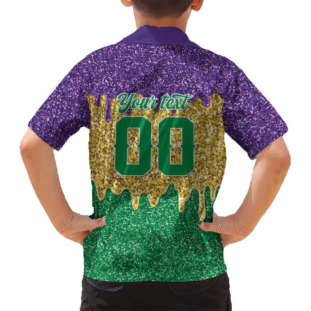Custom Mardi Gras Dripping Hawaiian Shirt Baseball Sparkling Drip Motif - Wonder Print Shop