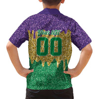 Custom Mardi Gras Dripping Hawaiian Shirt Baseball Sparkling Drip Motif - Wonder Print Shop