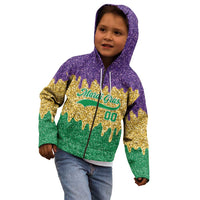 Custom Mardi Gras Dripping Kid Hoodie Baseball Sparkling Drip Motif - Wonder Print Shop