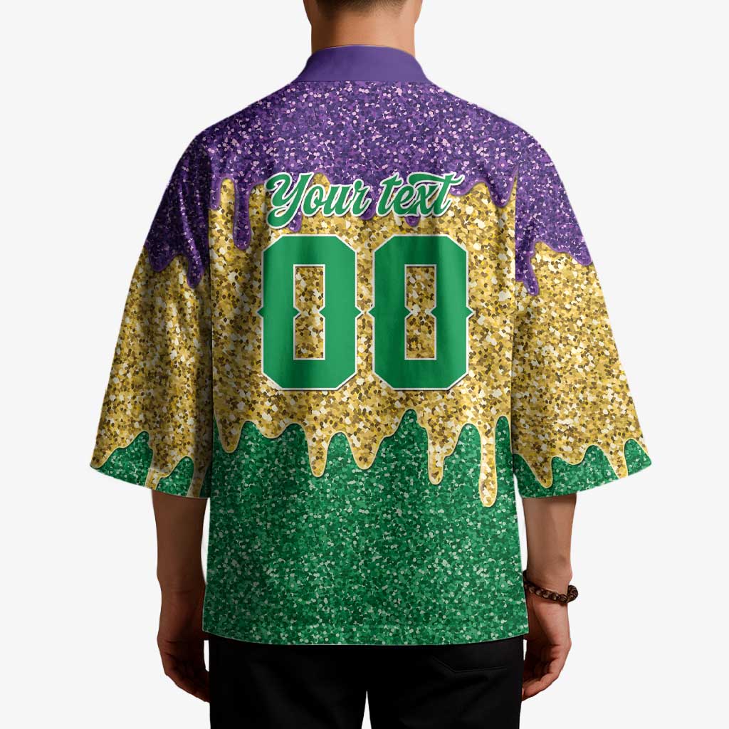 Custom Mardi Gras Dripping Kimono Baseball Sparkling Drip Motif - Wonder Print Shop