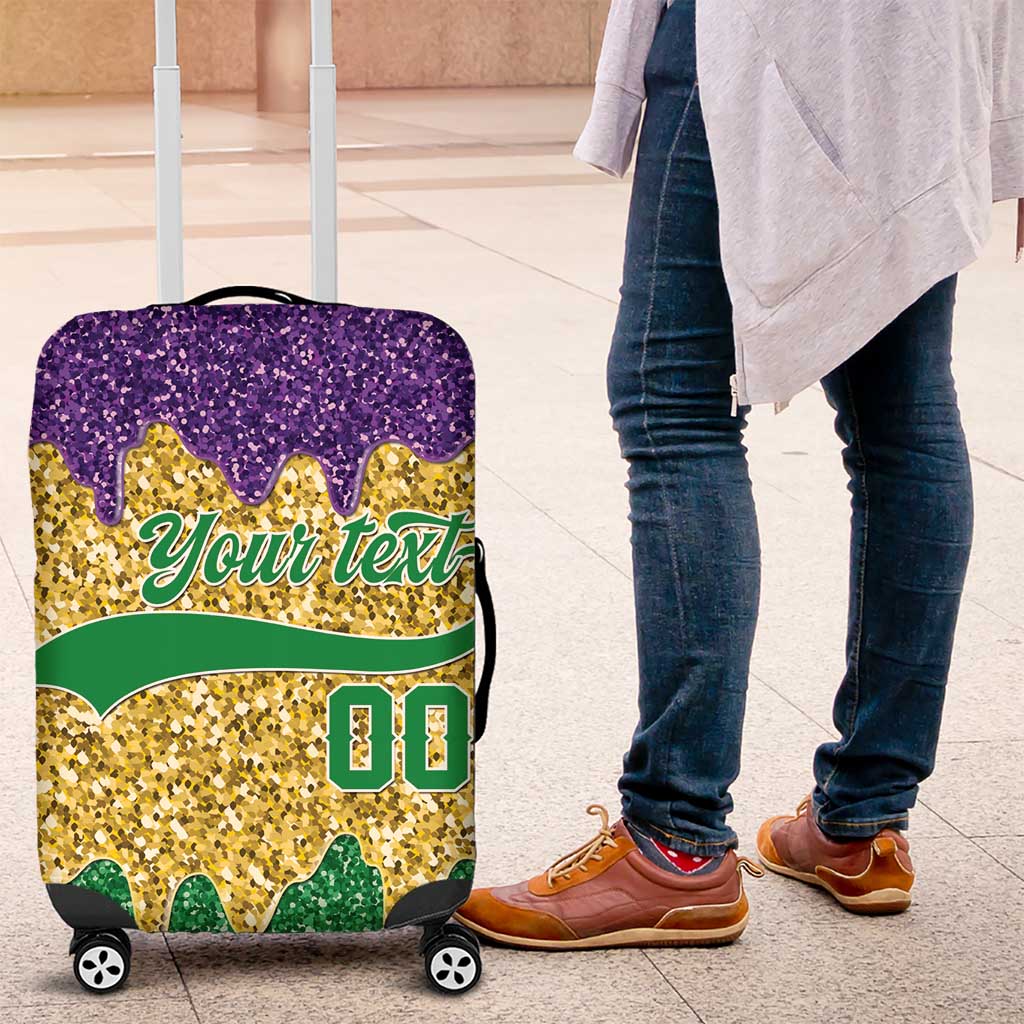Custom Mardi Gras Dripping Luggage Cover Baseball Sparkling Drip Motif - Wonder Print Shop