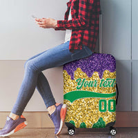 Custom Mardi Gras Dripping Luggage Cover Baseball Sparkling Drip Motif - Wonder Print Shop