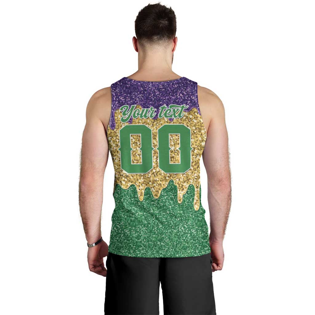 Custom Mardi Gras Dripping Men Tank Top Baseball Sparkling Drip Motif - Wonder Print Shop