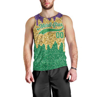 Custom Mardi Gras Dripping Men Tank Top Baseball Sparkling Drip Motif - Wonder Print Shop