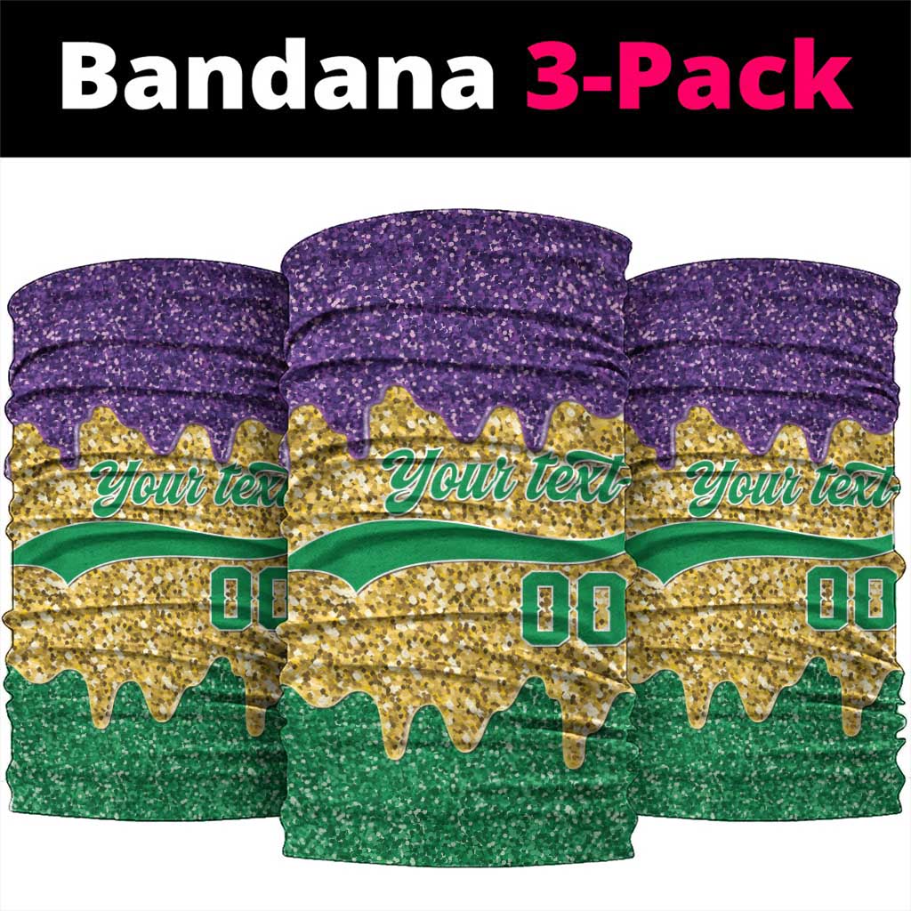 Custom Mardi Gras Dripping Neck Gaiter Baseball Sparkling Drip Motif - Wonder Print Shop