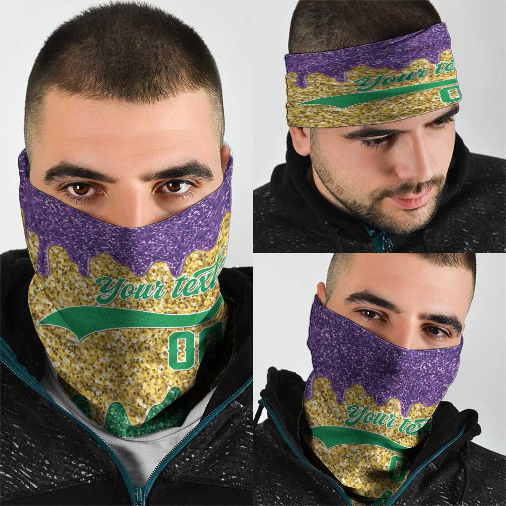 Custom Mardi Gras Dripping Neck Gaiter Baseball Sparkling Drip Motif - Wonder Print Shop