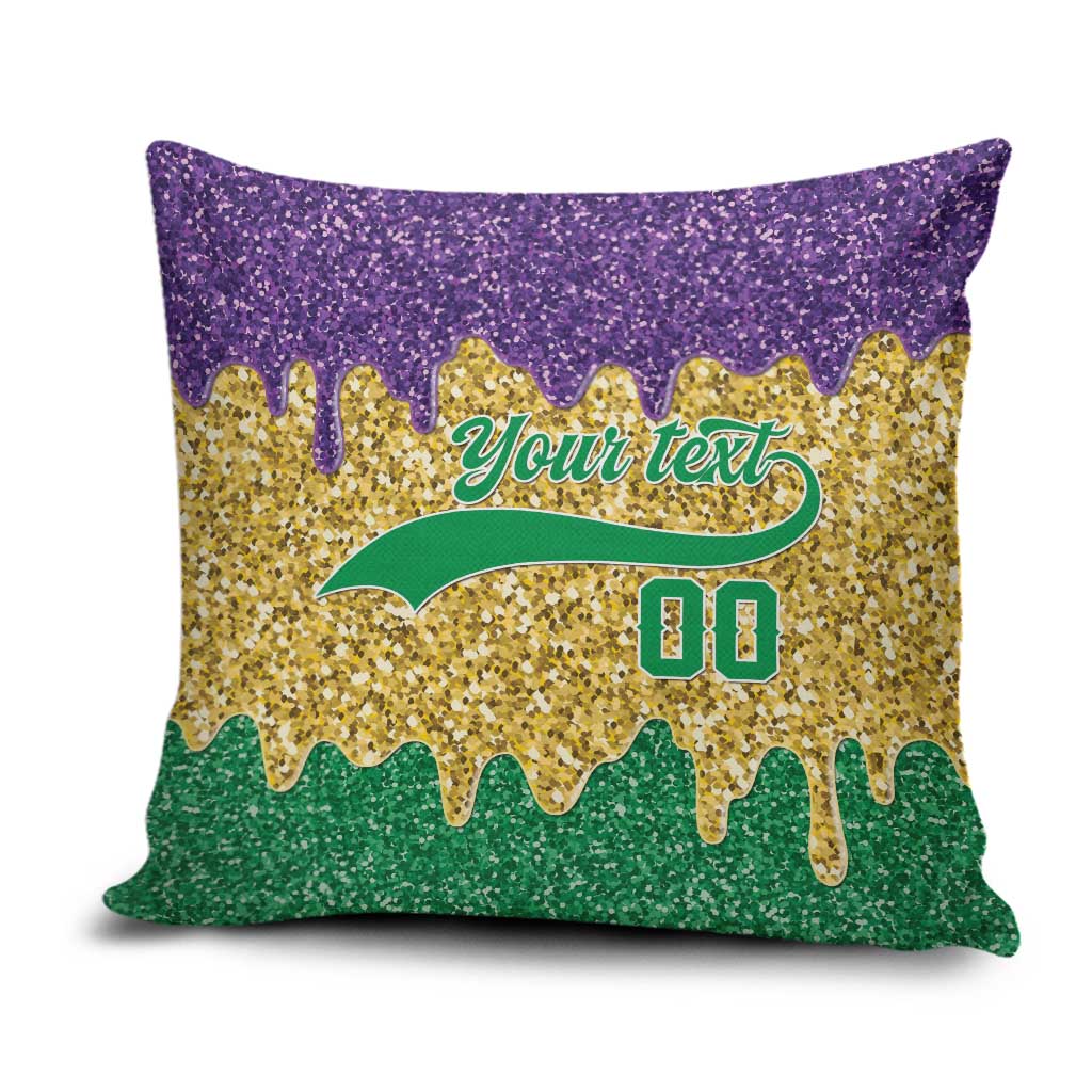 Custom Mardi Gras Dripping Pillow Cover Baseball Sparkling Drip Motif - Wonder Print Shop