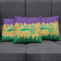 Custom Mardi Gras Dripping Pillow Cover Baseball Sparkling Drip Motif - Wonder Print Shop
