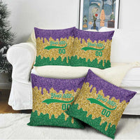 Custom Mardi Gras Dripping Pillow Cover Baseball Sparkling Drip Motif - Wonder Print Shop