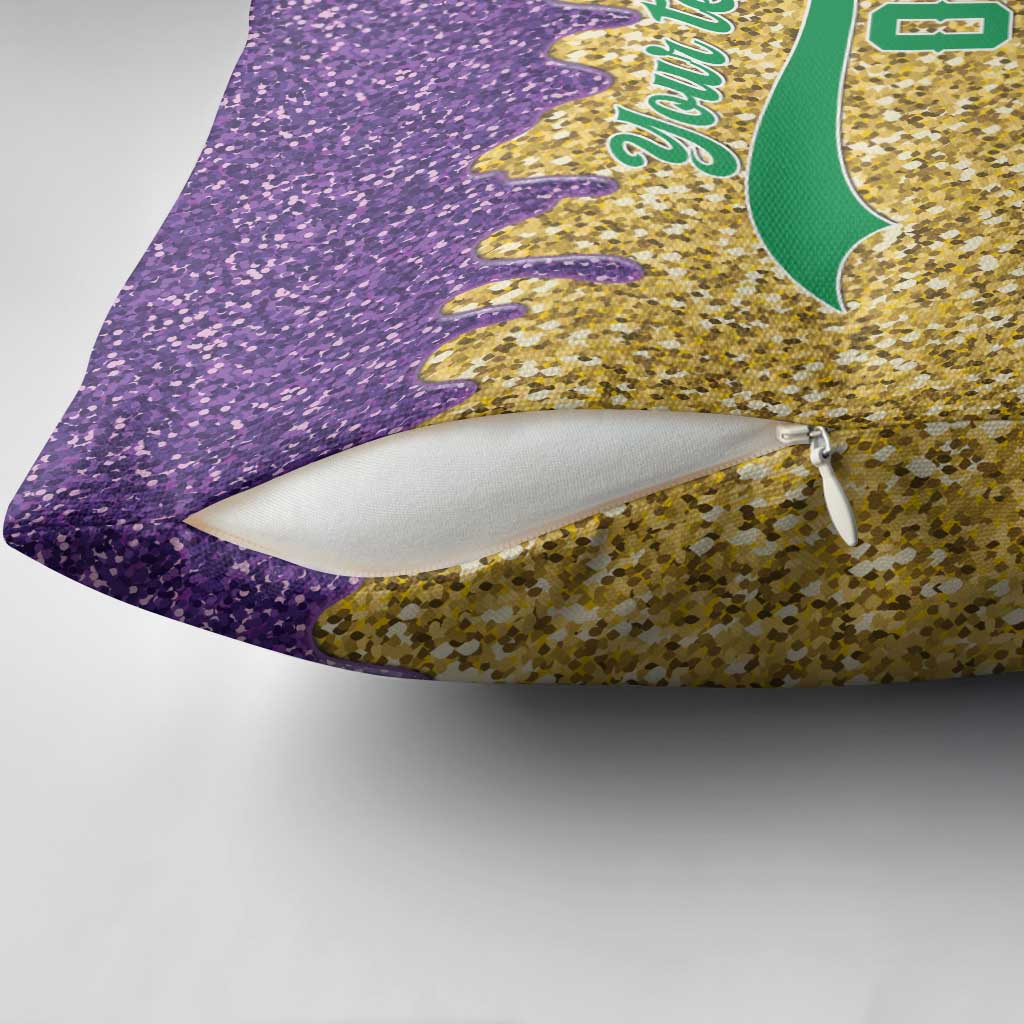Custom Mardi Gras Dripping Pillow Cover Baseball Sparkling Drip Motif - Wonder Print Shop