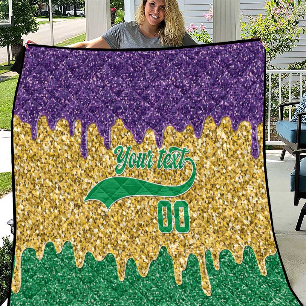 Custom Mardi Gras Dripping Quilt Baseball Sparkling Drip Motif - Wonder Print Shop