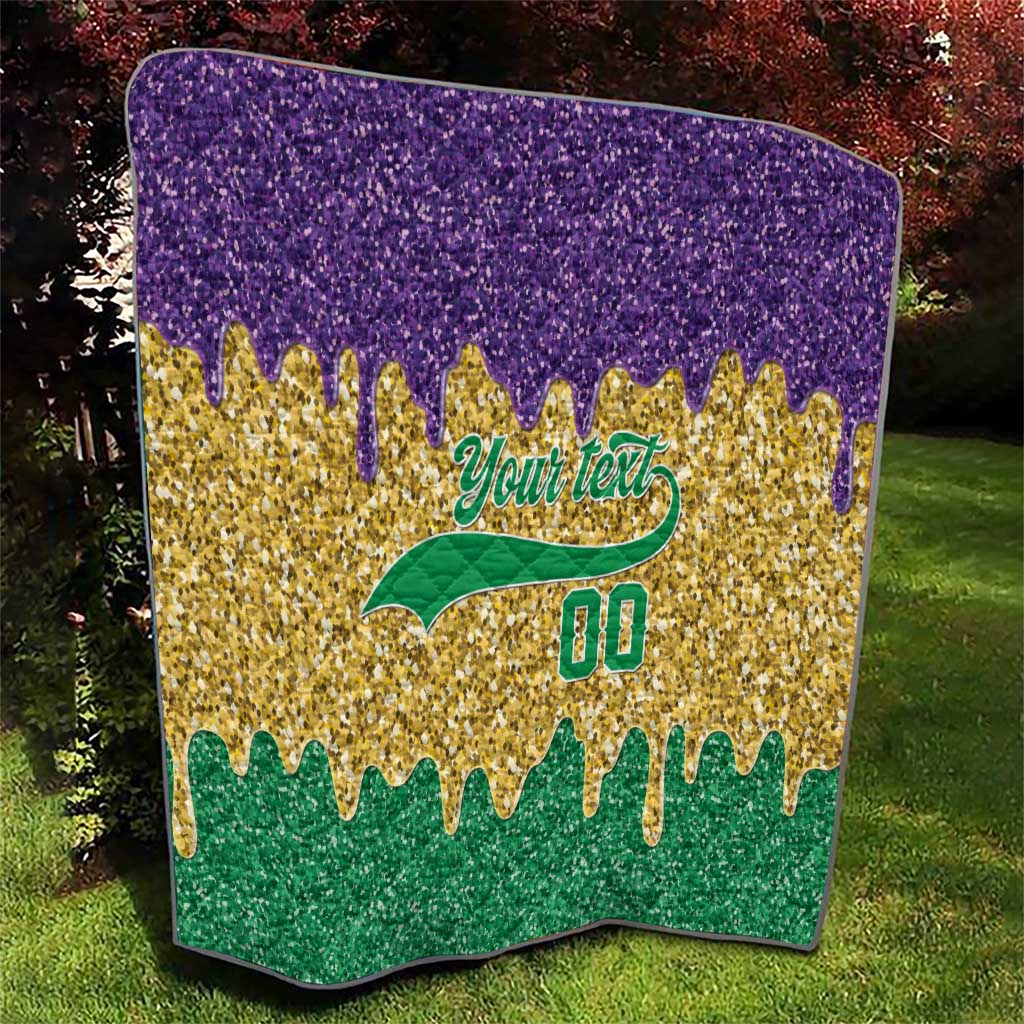 Custom Mardi Gras Dripping Quilt Baseball Sparkling Drip Motif - Wonder Print Shop