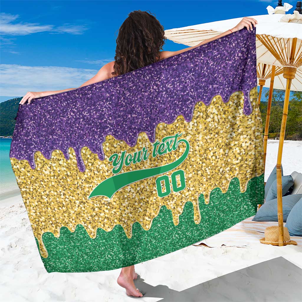Custom Mardi Gras Dripping Sarong Baseball Sparkling Drip Motif - Wonder Print Shop