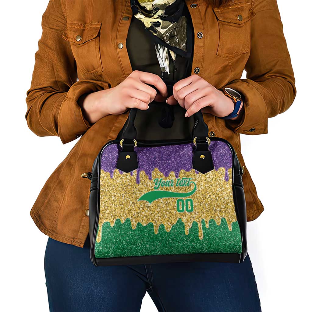 Custom Mardi Gras Dripping Shoulder Handbag Baseball Sparkling Drip Motif - Wonder Print Shop