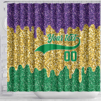 Custom Mardi Gras Dripping Shower Curtain Baseball Sparkling Drip Motif - Wonder Print Shop