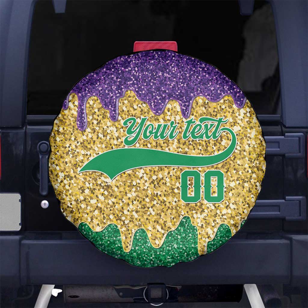 Custom Mardi Gras Dripping Spare Tire Cover Baseball Sparkling Drip Motif - Wonder Print Shop