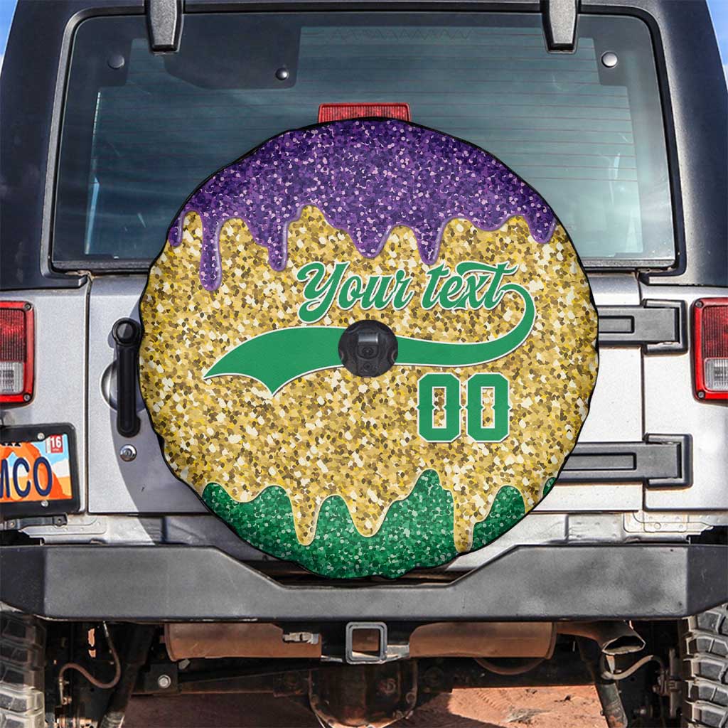 Custom Mardi Gras Dripping Spare Tire Cover Baseball Sparkling Drip Motif - Wonder Print Shop