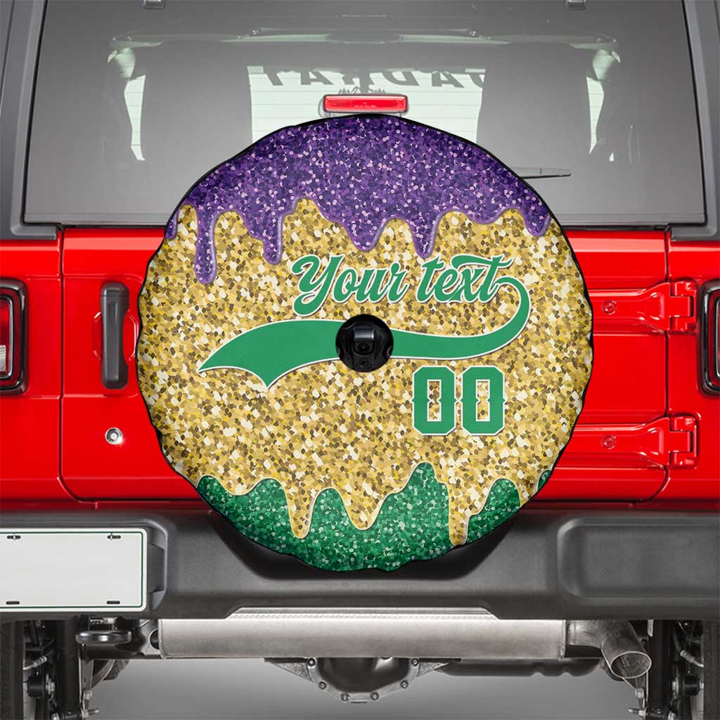 Custom Mardi Gras Dripping Spare Tire Cover Baseball Sparkling Drip Motif - Wonder Print Shop