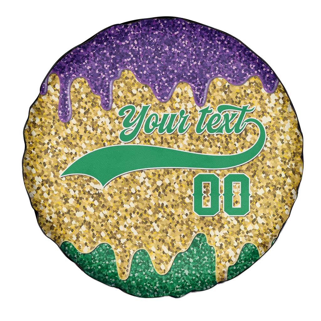 Custom Mardi Gras Dripping Spare Tire Cover Baseball Sparkling Drip Motif - Wonder Print Shop