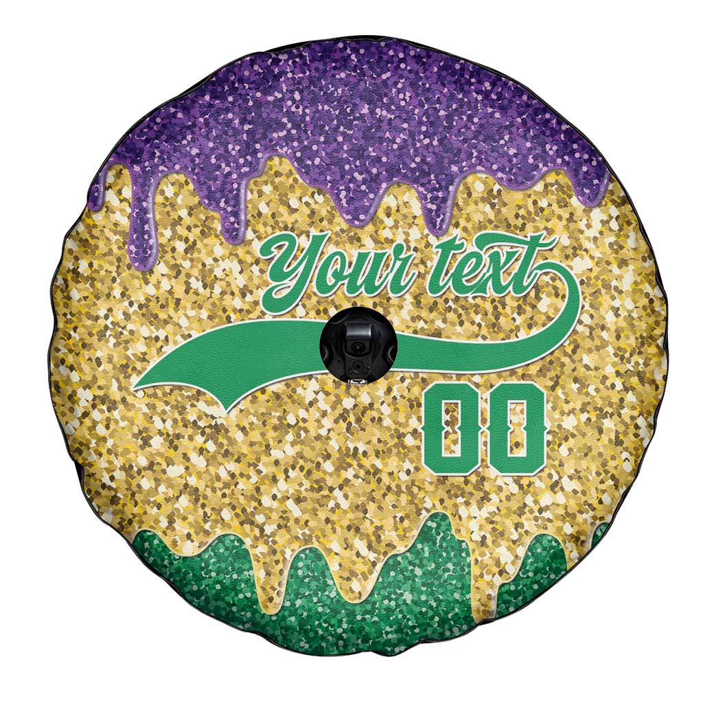 Custom Mardi Gras Dripping Spare Tire Cover Baseball Sparkling Drip Motif - Wonder Print Shop