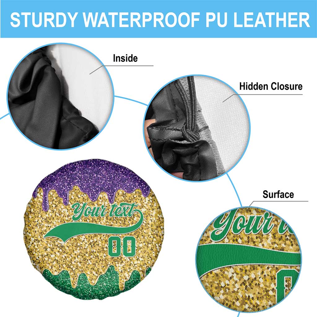 Custom Mardi Gras Dripping Spare Tire Cover Baseball Sparkling Drip Motif - Wonder Print Shop