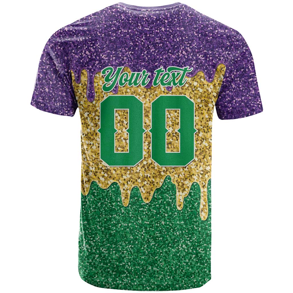 Custom Mardi Gras Dripping T Shirt Baseball Sparkling Drip Motif - Wonder Print Shop