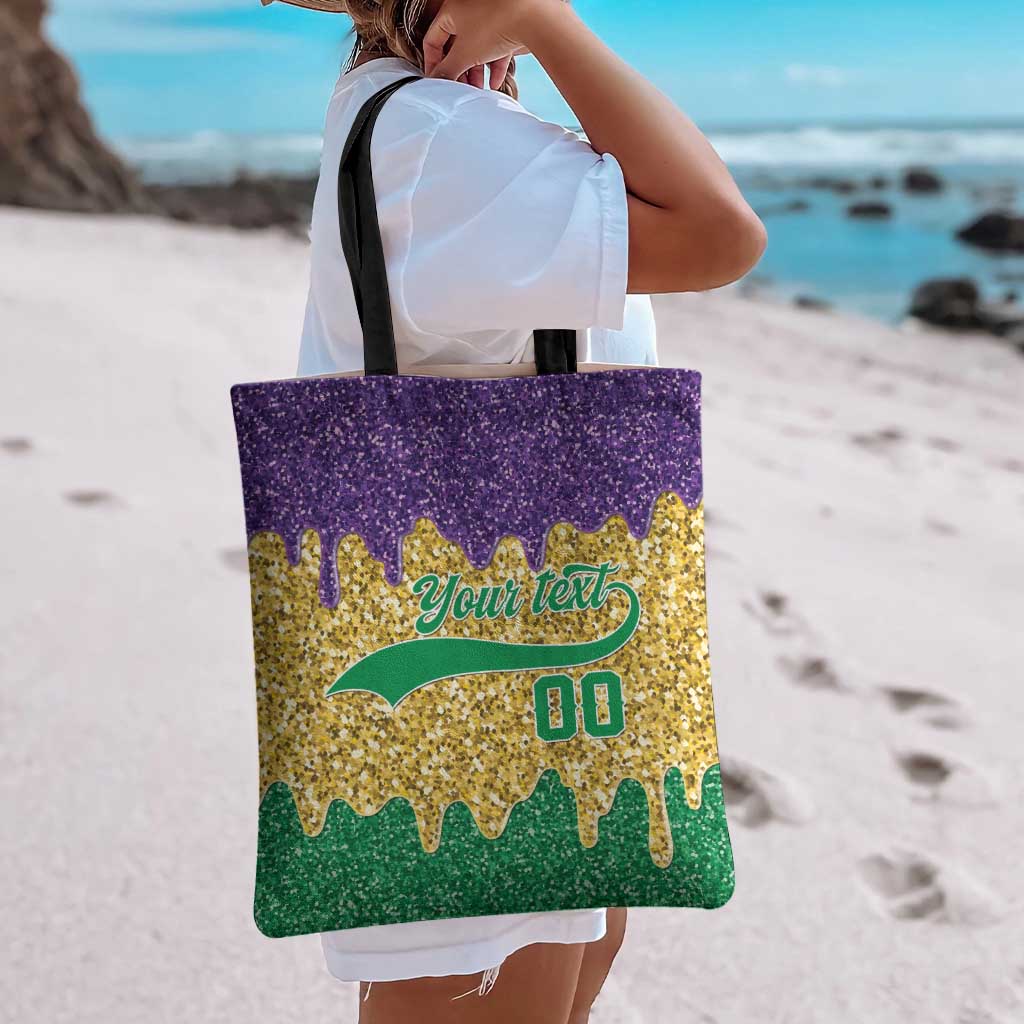 Custom Mardi Gras Dripping Tote Bag Baseball Sparkling Drip Motif - Wonder Print Shop