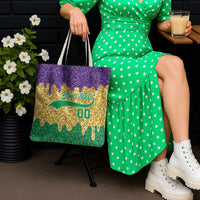 Custom Mardi Gras Dripping Tote Bag Baseball Sparkling Drip Motif - Wonder Print Shop