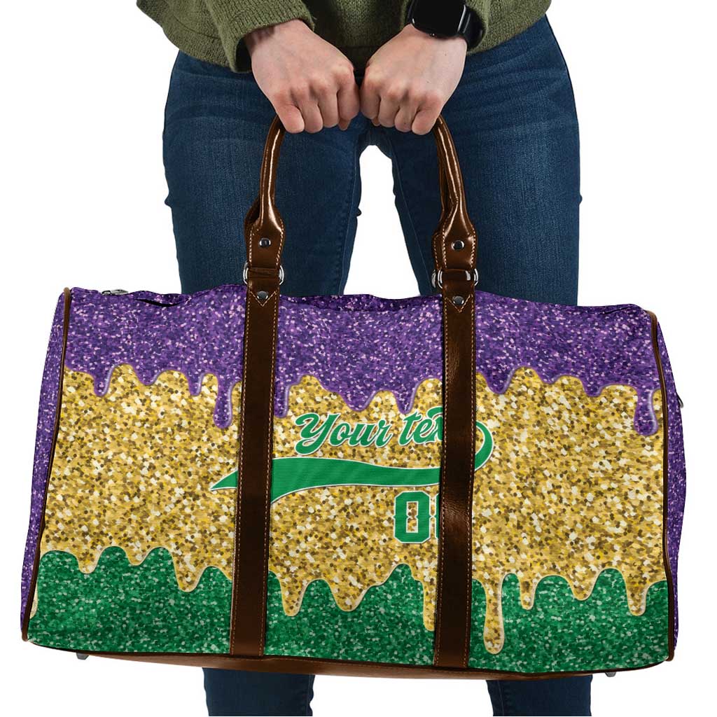 Custom Mardi Gras Dripping Travel Bag Baseball Sparkling Drip Motif - Wonder Print Shop