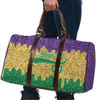 Custom Mardi Gras Dripping Travel Bag Baseball Sparkling Drip Motif - Wonder Print Shop