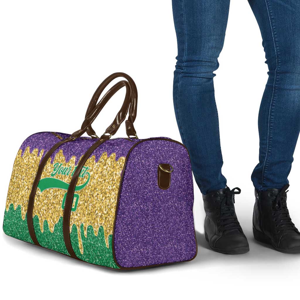 Custom Mardi Gras Dripping Travel Bag Baseball Sparkling Drip Motif - Wonder Print Shop