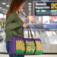 Custom Mardi Gras Dripping Travel Bag Baseball Sparkling Drip Motif - Wonder Print Shop