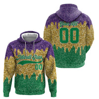 Custom Mardi Gras Dripping Zip Hoodie Baseball Sparkling Drip Motif - Wonder Print Shop