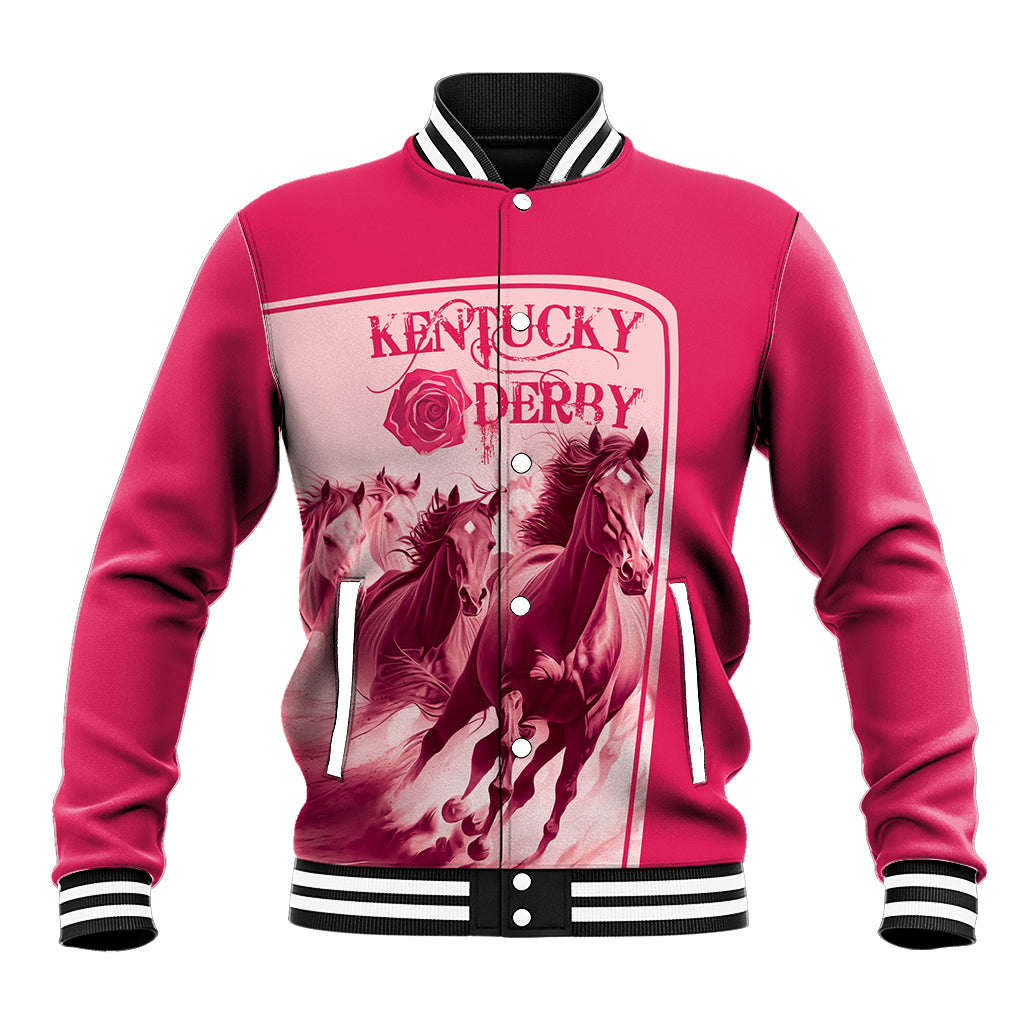 Kentucky Horse Racing Personalized Baseball Jacket Pink Out LT9 - Wonder Print Shop