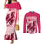 Kentucky Derby Horse Racing Personalized Couples Matching Mermaid Dress and Long Sleeve Button Shirt Pink Out