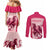 Kentucky Derby Horse Racing Personalized Couples Matching Mermaid Dress and Long Sleeve Button Shirt Pink Out