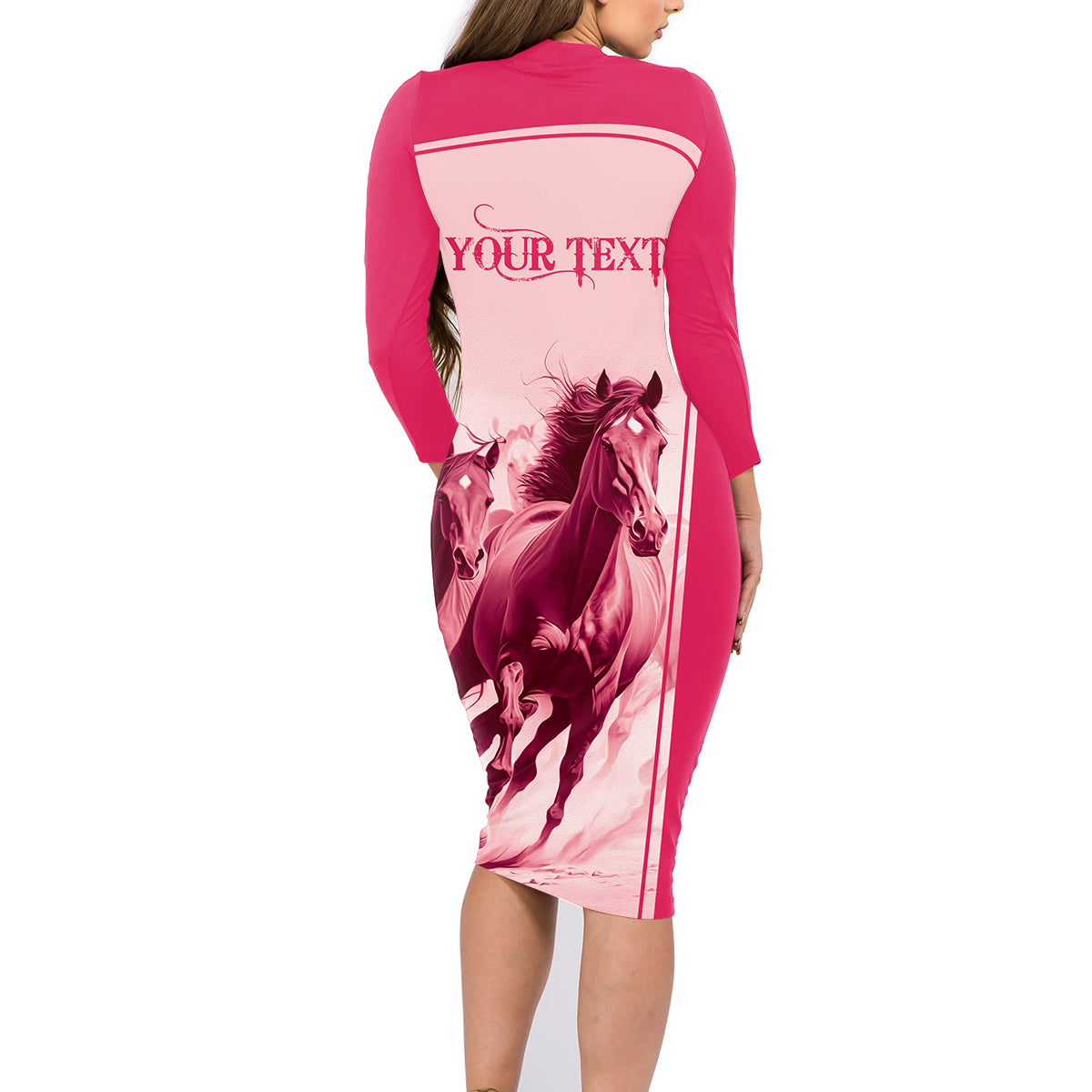 Kentucky Horse Racing Personalized Family Matching Long Sleeve Bodycon Dress and Hawaiian Shirt Pink Out LT9 - Wonder Print Shop