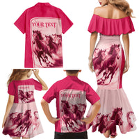 Kentucky Horse Racing Personalized Family Matching Mermaid Dress and Hawaiian Shirt Pink Out LT9 - Wonder Print Shop