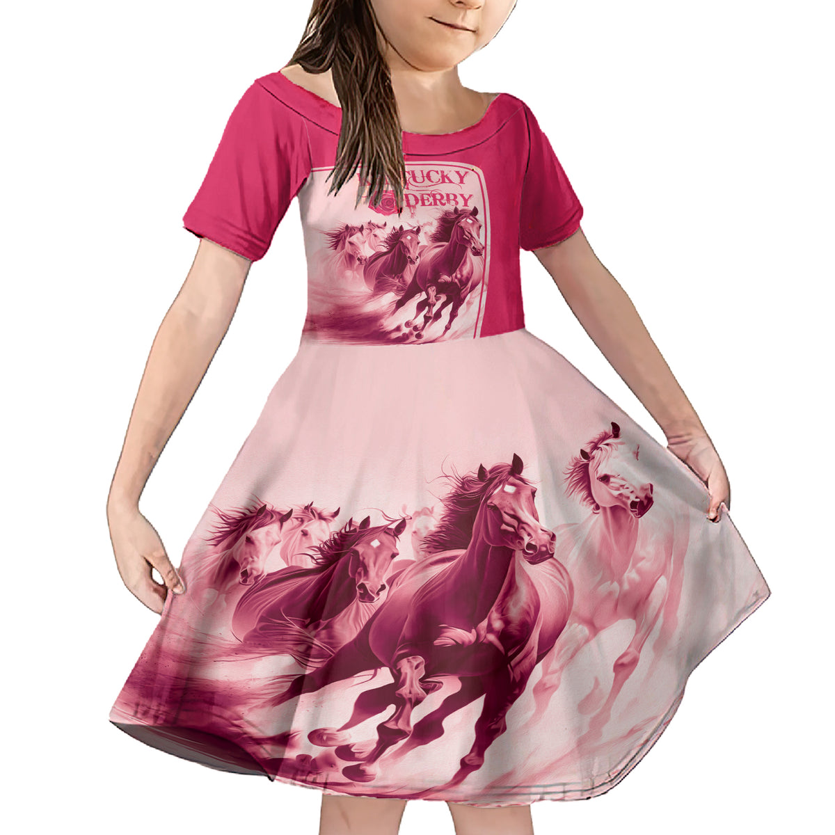 Kentucky Horse Racing Personalized Family Matching Short Sleeve Bodycon Dress and Hawaiian Shirt Pink Out - Wonder Print Shop