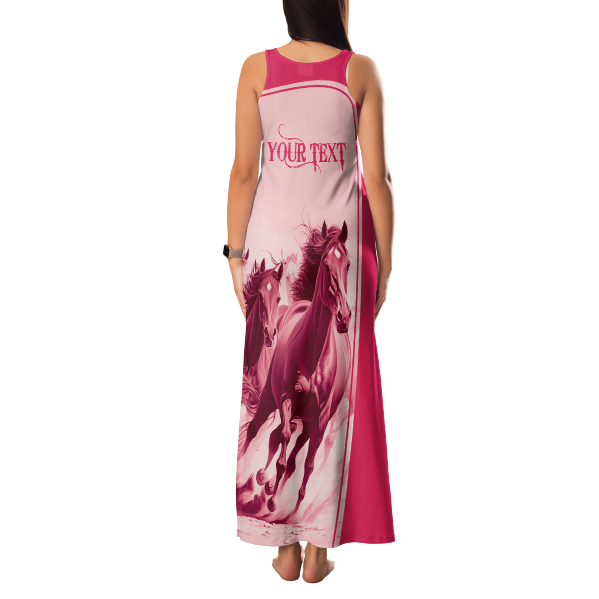 Kentucky Horse Racing Personalized Family Matching Tank Maxi Dress and Hawaiian Shirt Pink Out - Wonder Print Shop