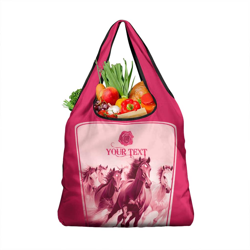Kentucky Derby Horse Racing Personalized Grocery Bag Pink Out