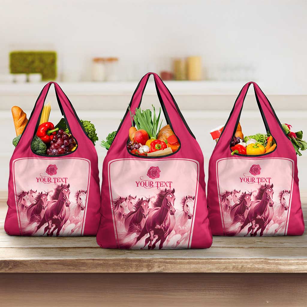 Kentucky Derby Horse Racing Personalized Grocery Bag Pink Out