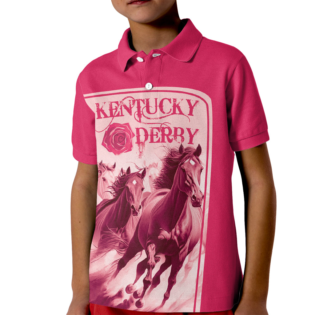 Kentucky Horse Racing Personalized Kid Polo Shirt Pink Out - Wonder Print Shop
